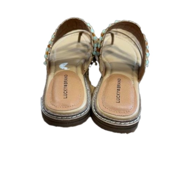 Lucky Brand Women’s Kaykey Beaded Crisscross Slide On Sandals Size 9 NWOT - Picture 5 of 7
